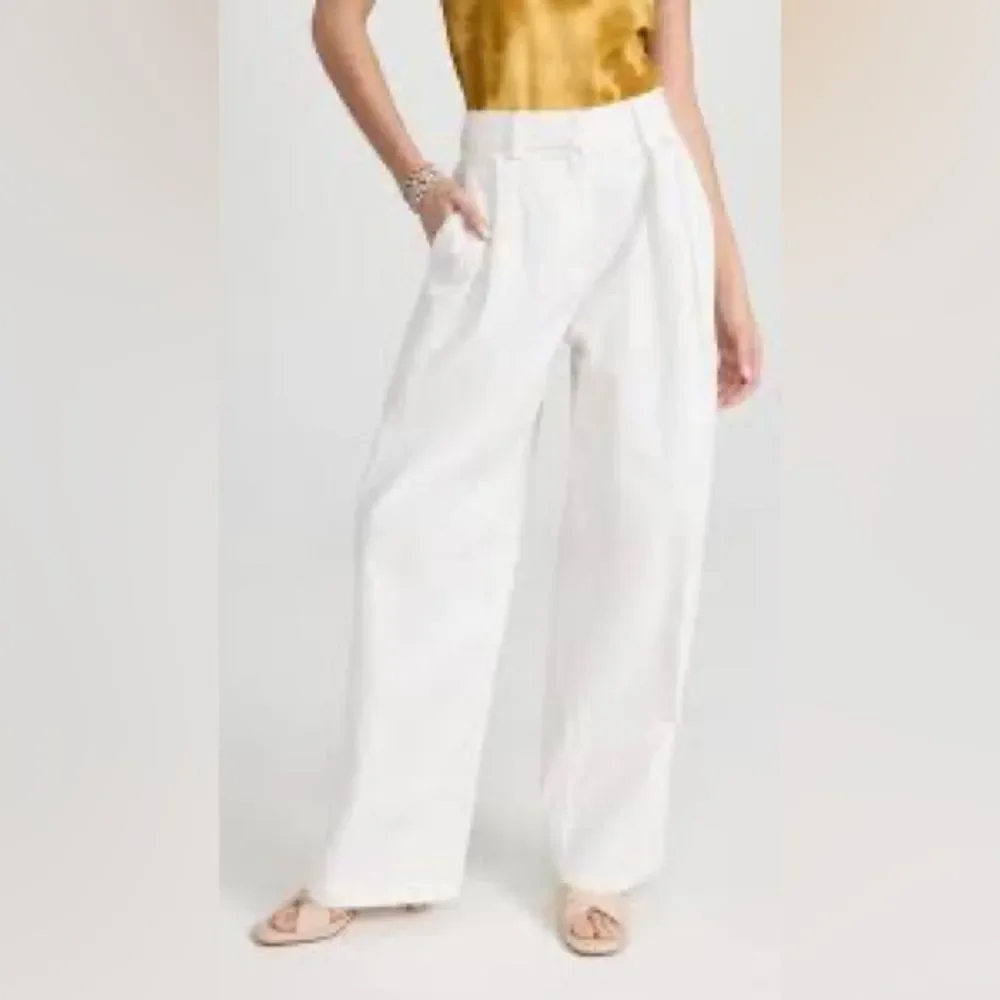 NWT BOA ( because of Alice) Dad White Wide-Leg Trousers‎ Sz L